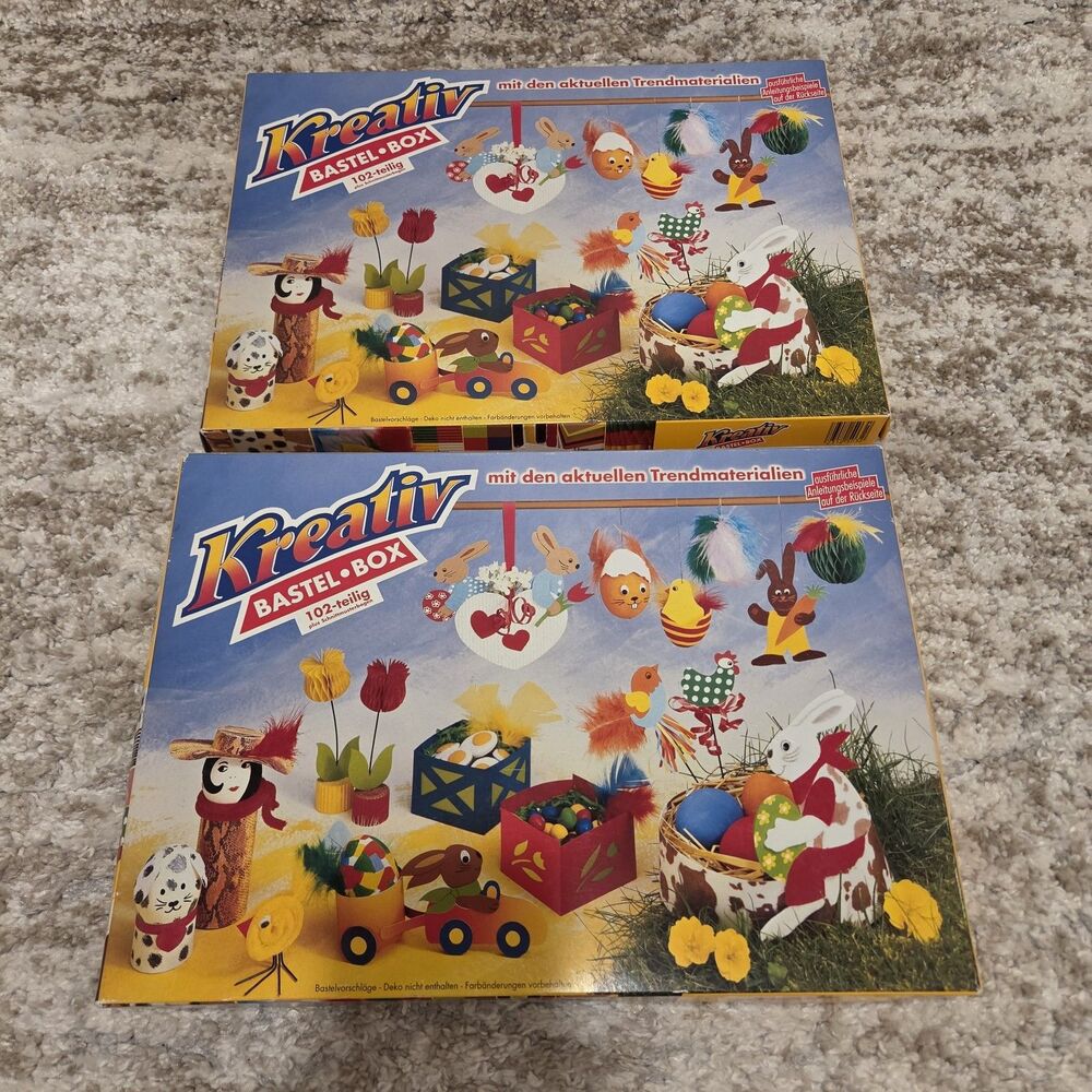 Kreativ Bastel Box Craft Sets Germany Deutschland Vintage Easter Bunny 102 PC